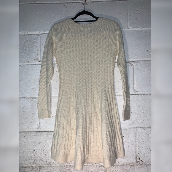 Cream Colored,Super Soft Knitted Knee Length Dress - Picture 2 of 2